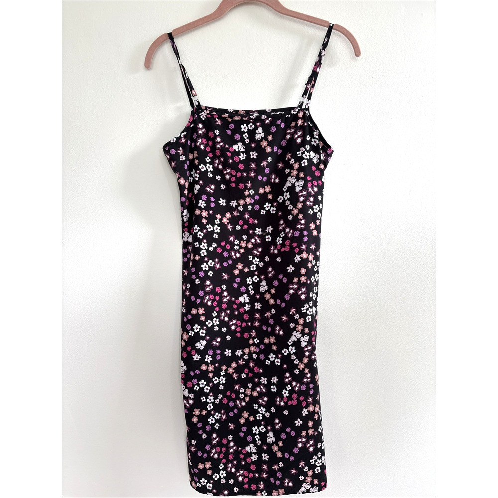 Wonder Nation Girls XL 14-16 Black Floral Slip Dress Adjustable Straps CKM5-EXEB